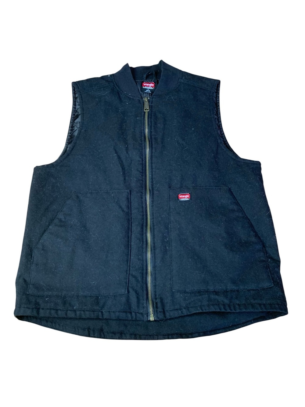 Wrangler Workwear Quilted Lined Canvas Vest Black Medium